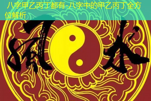  八字甲乙丙丁都有-八字中的甲乙丙丁全方位解析