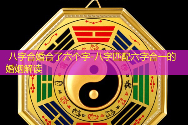  八字合婚合了六个字-八字匹配六字合一的婚姻解读